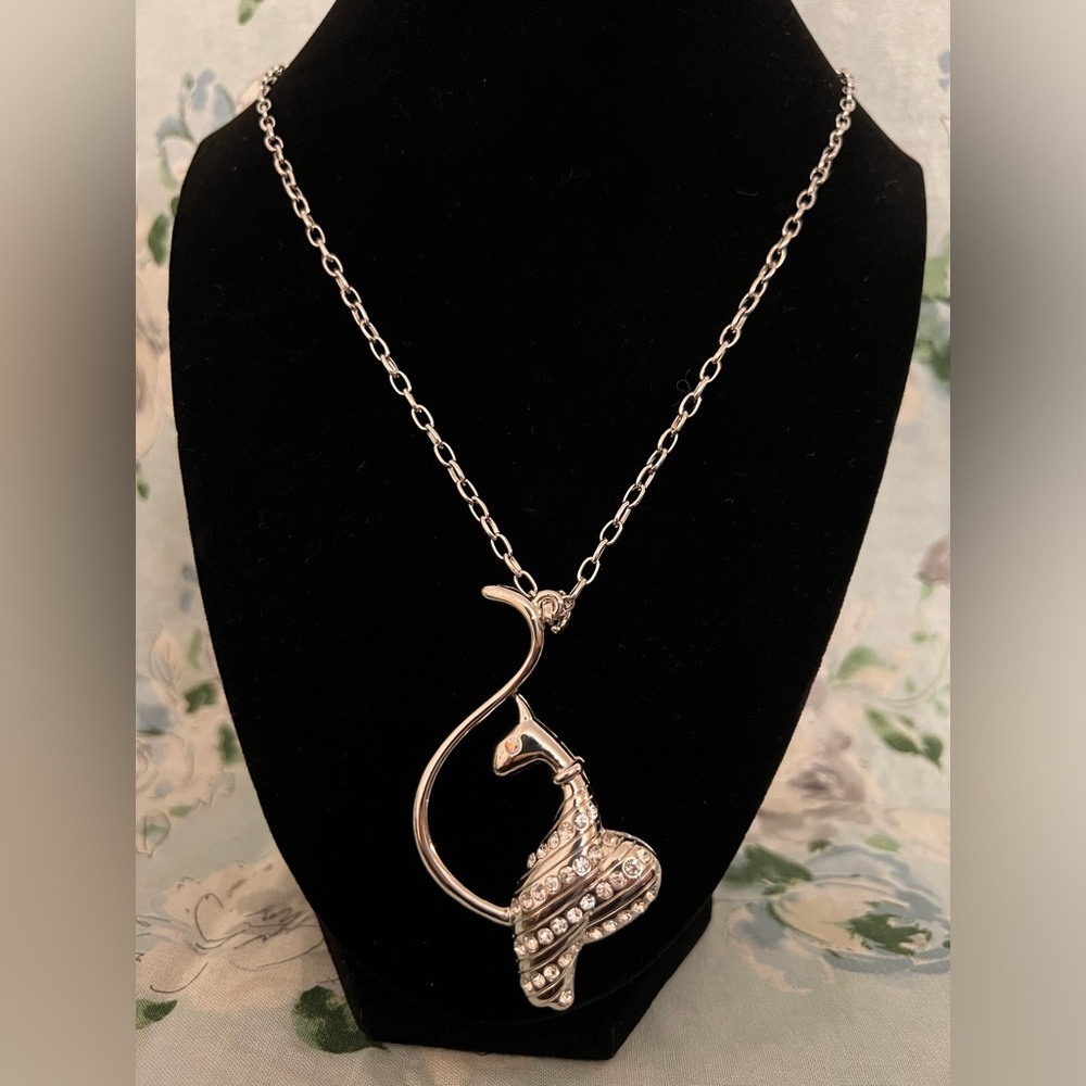 Baby Phat Vintage Necklace Rhinestone Cat Pendent